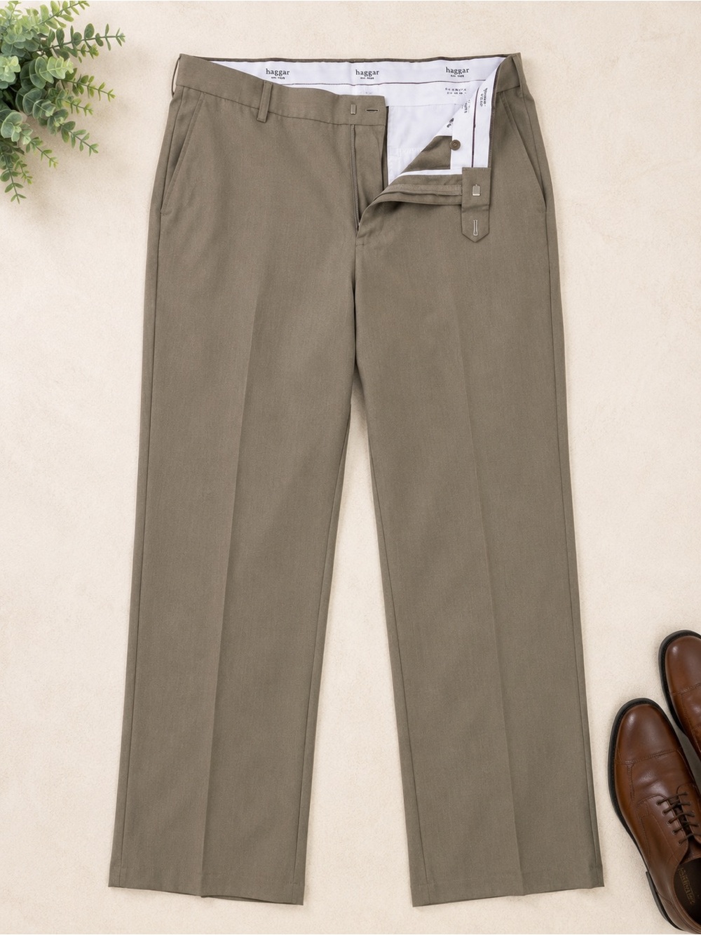 Haggar Repreve Khaki Dress Pants 36x32 Classic Fit Men’s